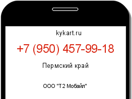 Информация о номере телефона +7 (950) 457-99-18: регион, оператор
