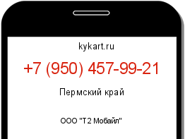 Информация о номере телефона +7 (950) 457-99-21: регион, оператор