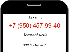 Информация о номере телефона +7 (950) 457-99-40: регион, оператор