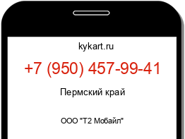 Информация о номере телефона +7 (950) 457-99-41: регион, оператор