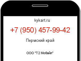 Информация о номере телефона +7 (950) 457-99-42: регион, оператор