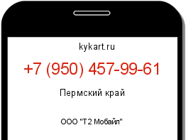 Информация о номере телефона +7 (950) 457-99-61: регион, оператор
