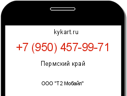 Информация о номере телефона +7 (950) 457-99-71: регион, оператор