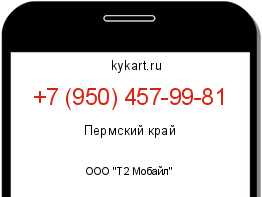 Информация о номере телефона +7 (950) 457-99-81: регион, оператор