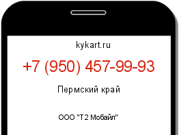 Информация о номере телефона +7 (950) 457-99-93: регион, оператор