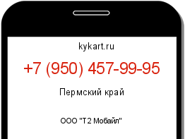 Информация о номере телефона +7 (950) 457-99-95: регион, оператор