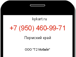 Информация о номере телефона +7 (950) 460-99-71: регион, оператор