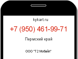 Информация о номере телефона +7 (950) 461-99-71: регион, оператор