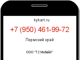Информация о номере телефона +7 (950) 461-99-72: регион, оператор
