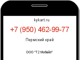 Информация о номере телефона +7 (950) 462-99-77: регион, оператор