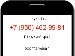 Информация о номере телефона +7 (950) 462-99-81: регион, оператор
