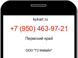 Информация о номере телефона +7 (950) 463-97-21: регион, оператор