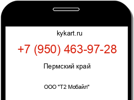 Информация о номере телефона +7 (950) 463-97-28: регион, оператор