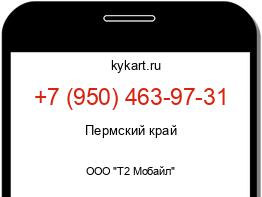 Информация о номере телефона +7 (950) 463-97-31: регион, оператор