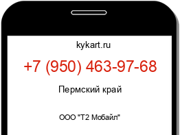 Информация о номере телефона +7 (950) 463-97-68: регион, оператор