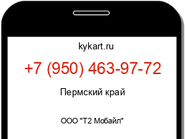 Информация о номере телефона +7 (950) 463-97-72: регион, оператор