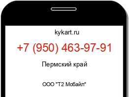 Информация о номере телефона +7 (950) 463-97-91: регион, оператор