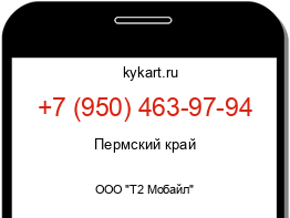 Информация о номере телефона +7 (950) 463-97-94: регион, оператор