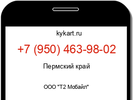 Информация о номере телефона +7 (950) 463-98-02: регион, оператор