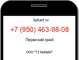 Информация о номере телефона +7 (950) 463-98-08: регион, оператор