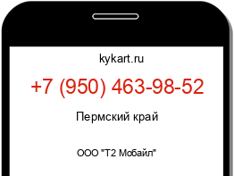 Информация о номере телефона +7 (950) 463-98-52: регион, оператор