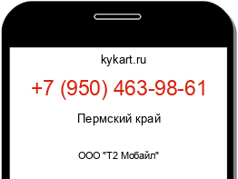 Информация о номере телефона +7 (950) 463-98-61: регион, оператор