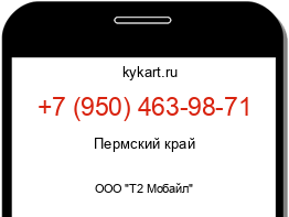 Информация о номере телефона +7 (950) 463-98-71: регион, оператор