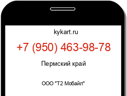 Информация о номере телефона +7 (950) 463-98-78: регион, оператор