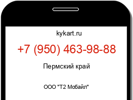 Информация о номере телефона +7 (950) 463-98-88: регион, оператор