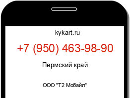 Информация о номере телефона +7 (950) 463-98-90: регион, оператор