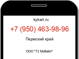 Информация о номере телефона +7 (950) 463-98-96: регион, оператор