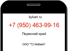 Информация о номере телефона +7 (950) 463-99-16: регион, оператор