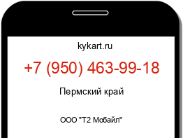 Информация о номере телефона +7 (950) 463-99-18: регион, оператор