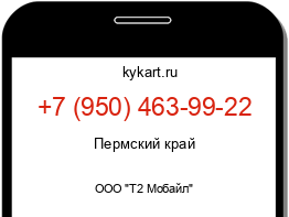 Информация о номере телефона +7 (950) 463-99-22: регион, оператор