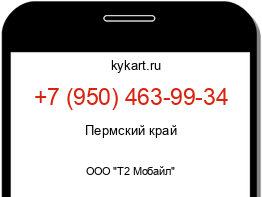 Информация о номере телефона +7 (950) 463-99-34: регион, оператор