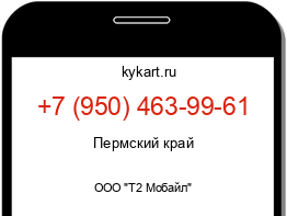 Информация о номере телефона +7 (950) 463-99-61: регион, оператор