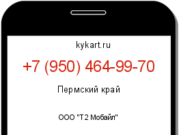 Информация о номере телефона +7 (950) 464-99-70: регион, оператор