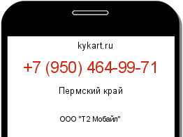 Информация о номере телефона +7 (950) 464-99-71: регион, оператор