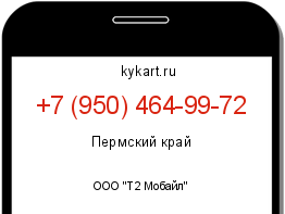Информация о номере телефона +7 (950) 464-99-72: регион, оператор