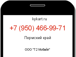 Информация о номере телефона +7 (950) 466-99-71: регион, оператор
