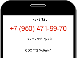 Информация о номере телефона +7 (950) 471-99-70: регион, оператор