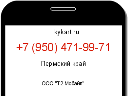 Информация о номере телефона +7 (950) 471-99-71: регион, оператор
