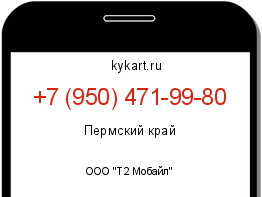 Информация о номере телефона +7 (950) 471-99-80: регион, оператор