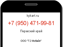 Информация о номере телефона +7 (950) 471-99-81: регион, оператор
