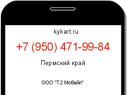 Информация о номере телефона +7 (950) 471-99-84: регион, оператор