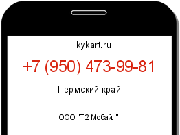 Информация о номере телефона +7 (950) 473-99-81: регион, оператор