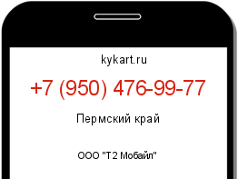 Информация о номере телефона +7 (950) 476-99-77: регион, оператор