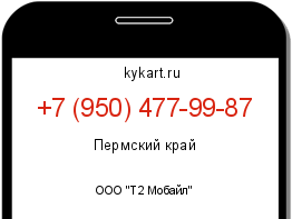 Информация о номере телефона +7 (950) 477-99-87: регион, оператор