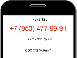 Информация о номере телефона +7 (950) 477-99-91: регион, оператор
