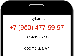 Информация о номере телефона +7 (950) 477-99-97: регион, оператор